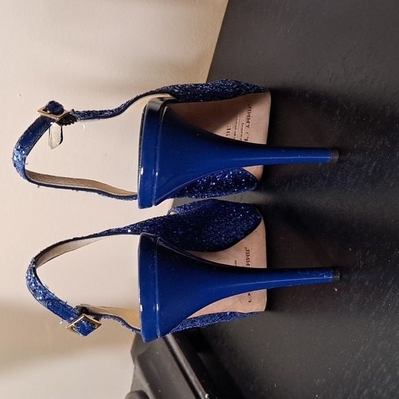 Jimmy Choo Open Toe Glitter Shoes 12cm lift Size 36.5 - Picture 3 of 12